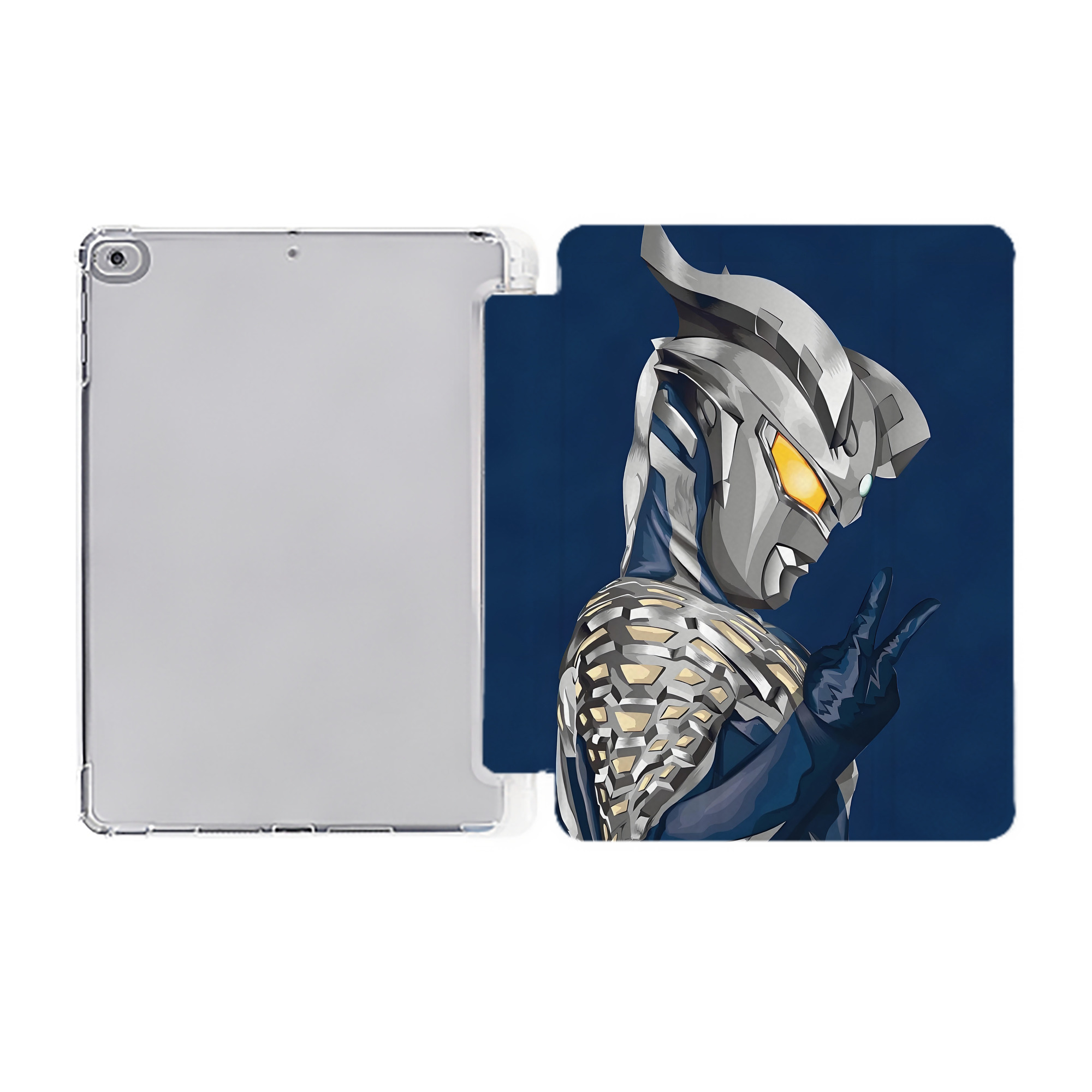 （画像用） ウルトラマン Ultraman IPad ケース ペン収納付き 三つ折りスタンド PUレザー×シリコン 対応機種9.5/10.5/10.9インチ